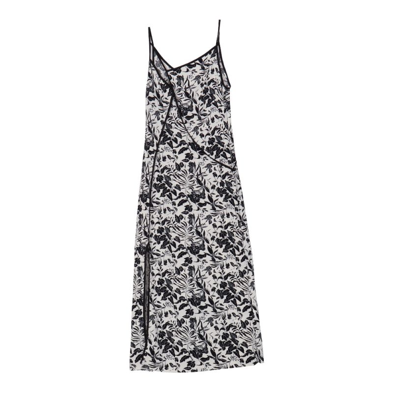 Women Clothing Sexy Sling Floral Shirt Slit Maxi Dress Women Dress Women Clothing - Image 5