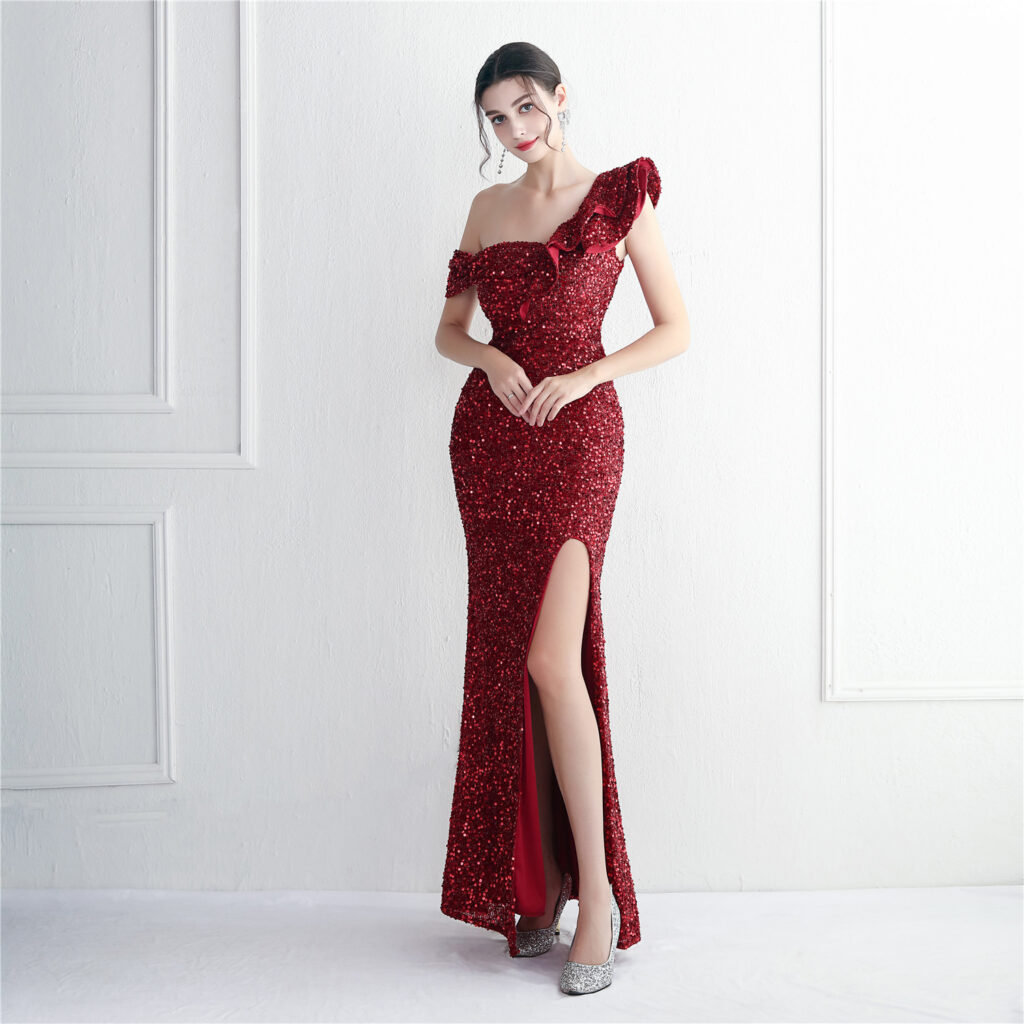 Imitation Handmade Sequin Craft Appreciation Dinner Slim Fit Fishtail  Wedding Car Model Exhibition Ladies Cocktail - Image 4