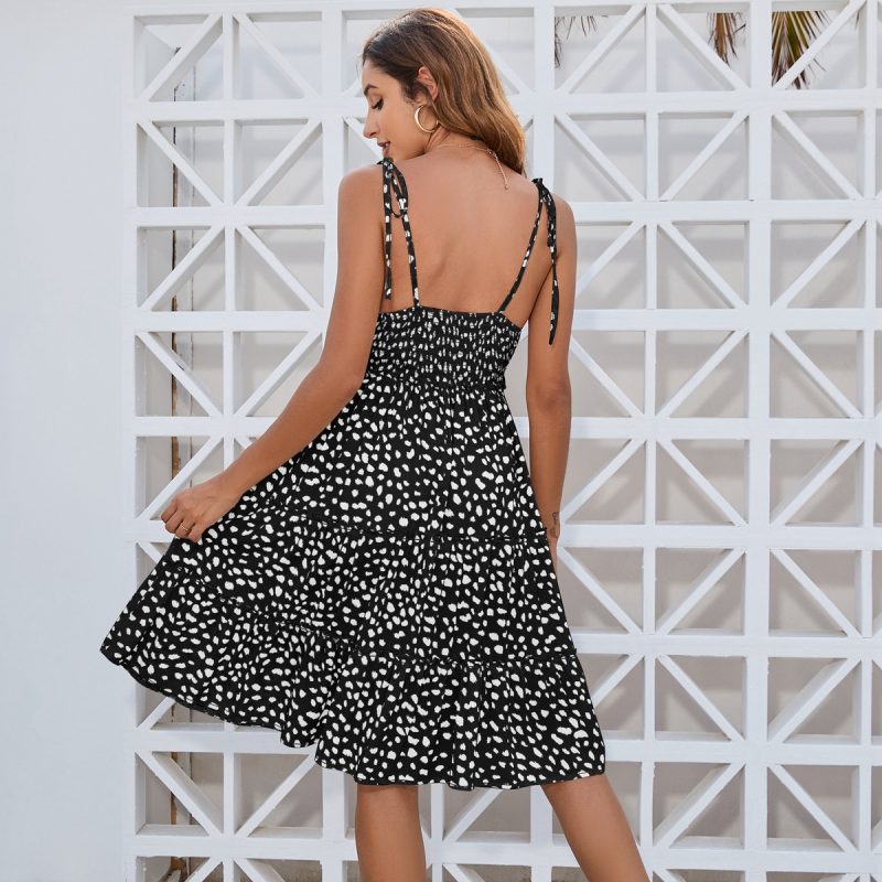 Strap Floral Print Dress Leopard Print Polka Dot Women - Image 4