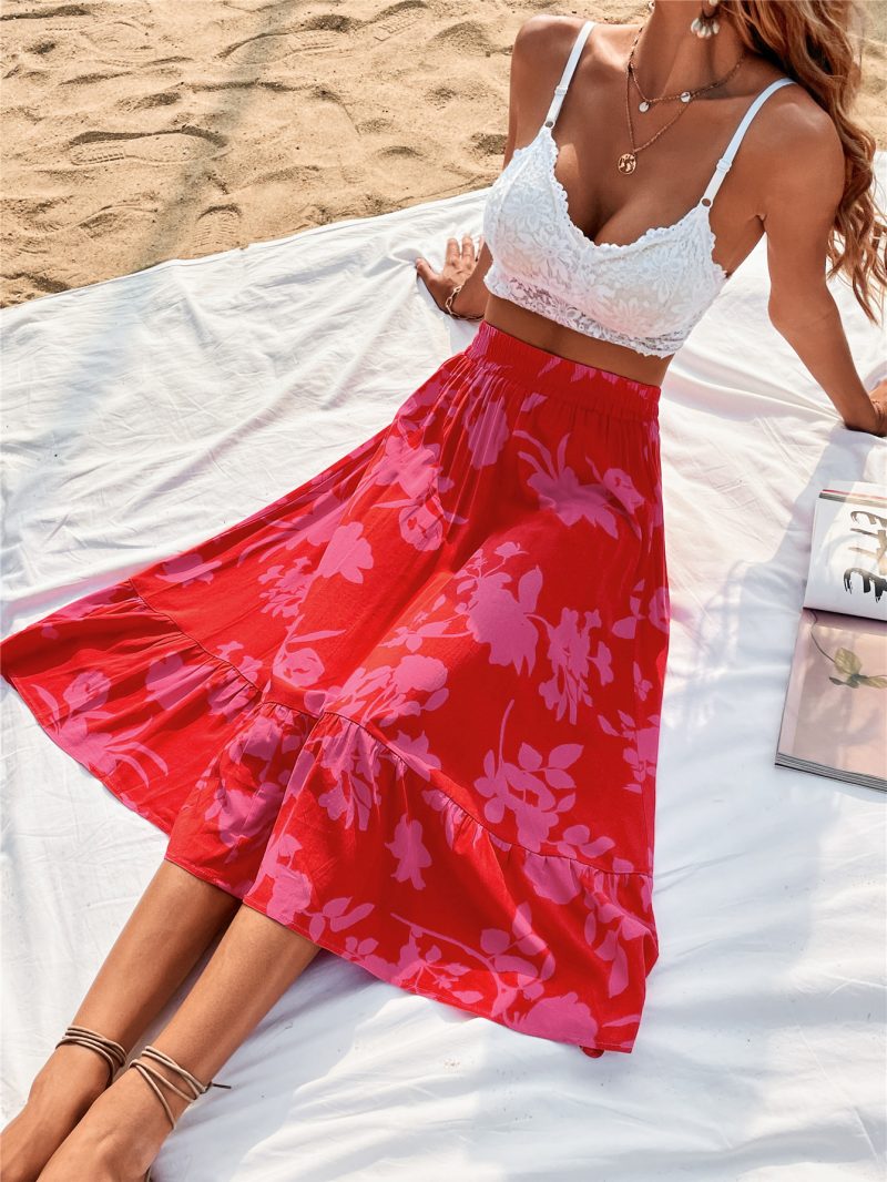 Women Clothing Printing Smocking Skirt - Image 2