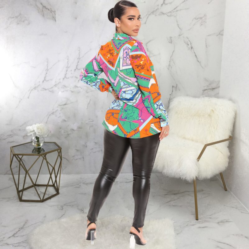 Casual Digital Printing Multi-Color Women Shirt - Image 2