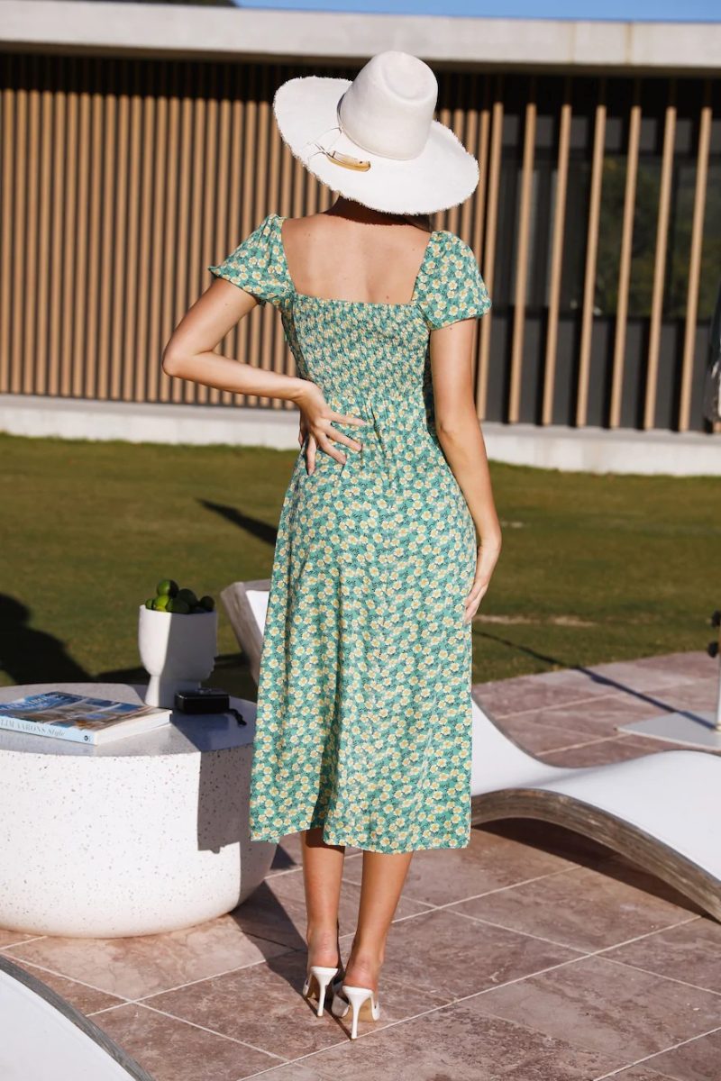 Spring Summer Printed V neck Short Sleeve Split Backless Sexy Jumpsuit Women  Clothing - Image 4