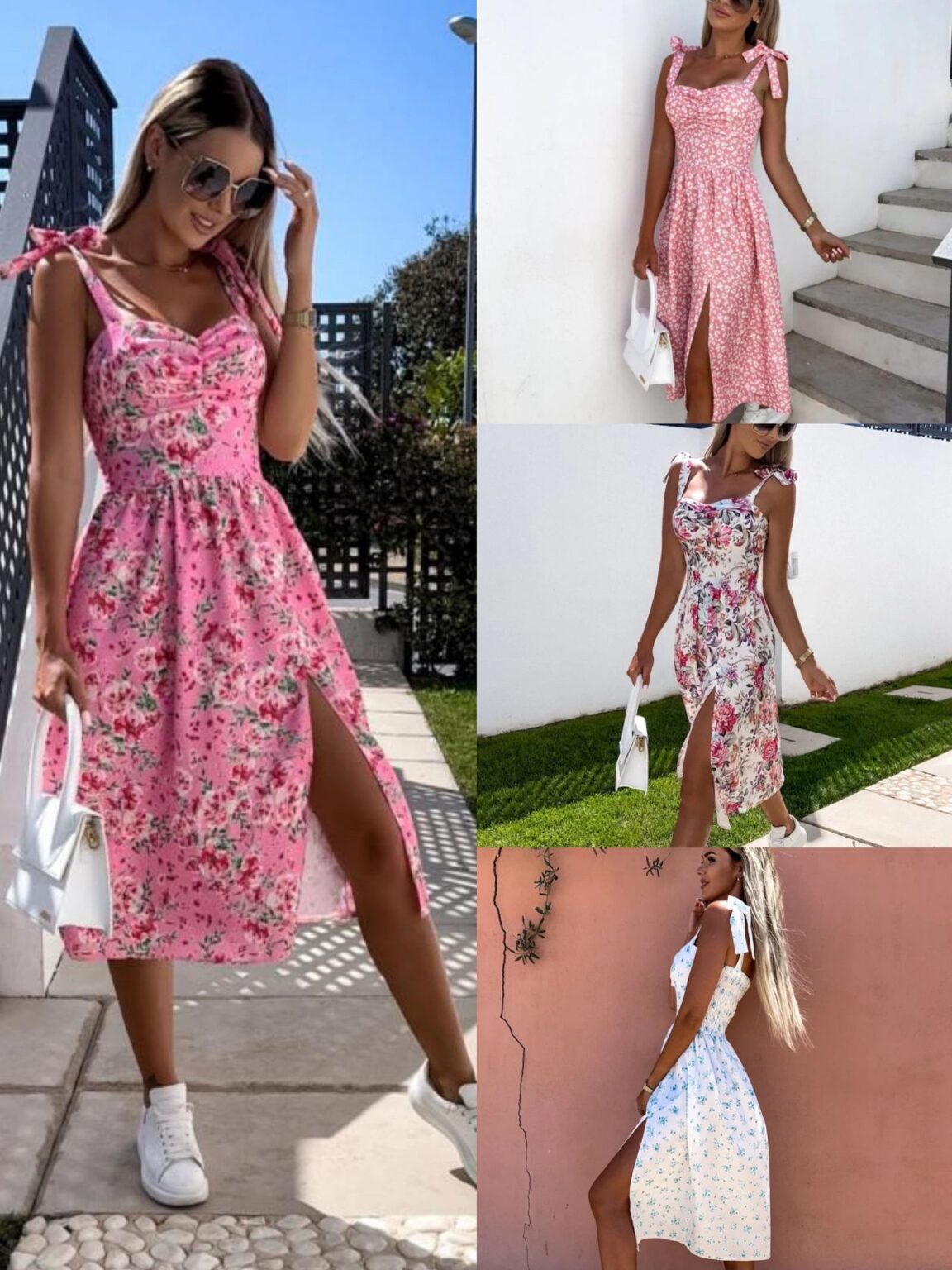 New Sexy Waist Trimming Spaghetti Straps Split Dress - Image 5