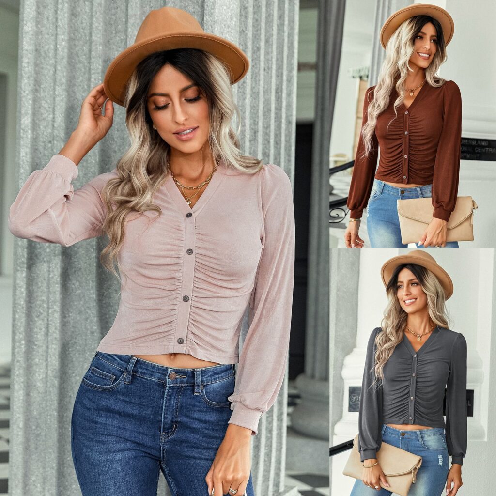 Short Top for Women Autumn Winter Slim Fit Slimming Sweater - Image 5