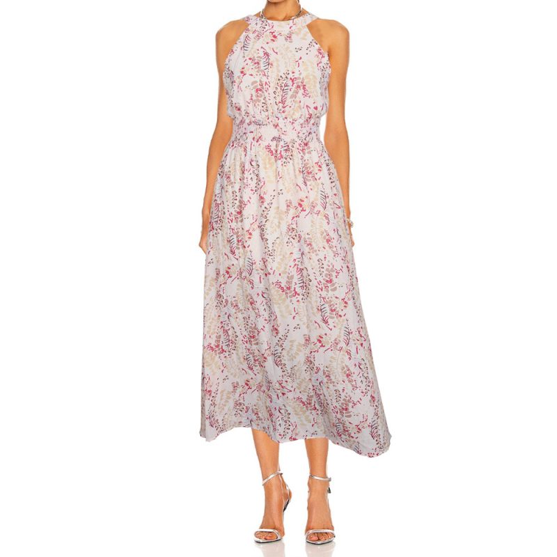 Women Clothing Sexy Printed Sleeveless Beach Maxi Dress for Women Spring Summer