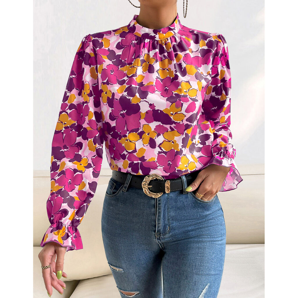 Printing Top Spring Summer Bohemian Casual Vacation Shirt Women Wear - Image 2