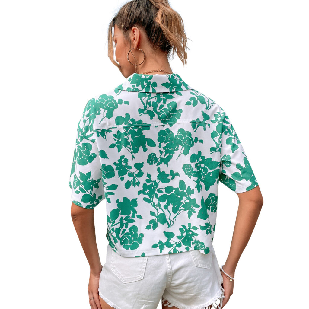 Women Clothing Casual Vacation Fashion Printed Shirt Top Fashion - Image 2