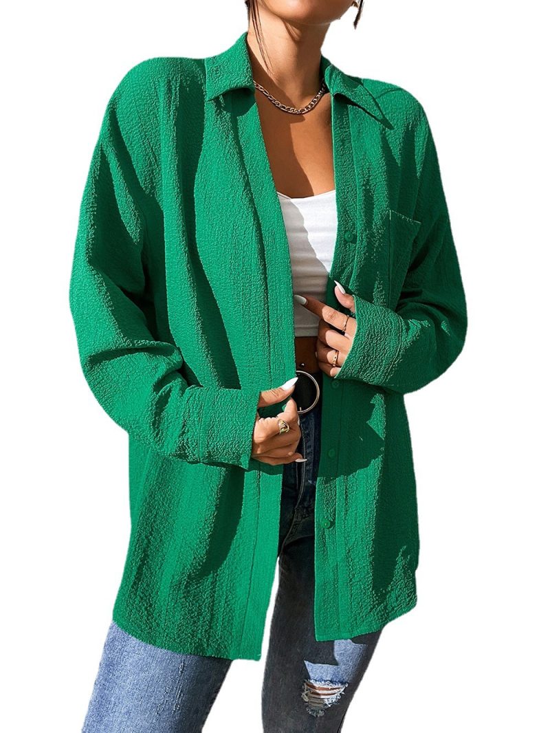 Women  Clothing Single Breasted Cardigan Shirt Casual Long Sleeve Shirt Women  Top - Image 5