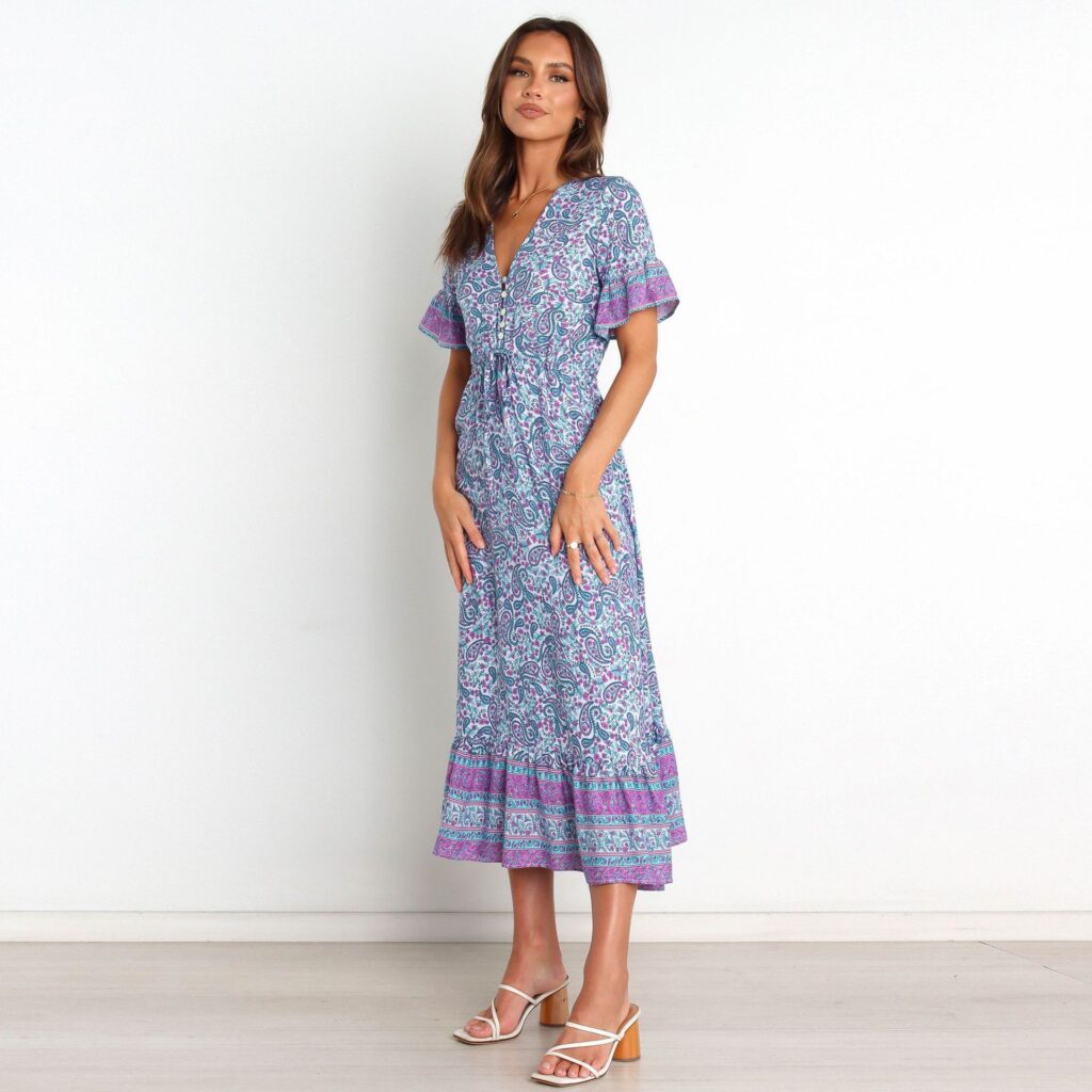 New Floral Dress Bohemian Vacation Dress