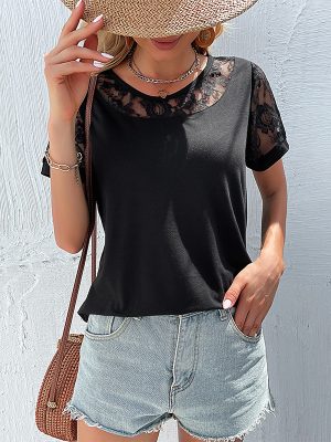 Women Wear Summer Black Short Sleeve Women Shirt