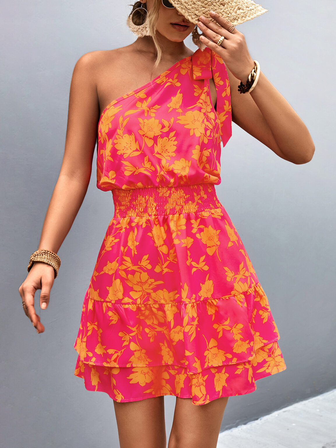 Women Clothing Sloping Shoulder Dress - Image 3