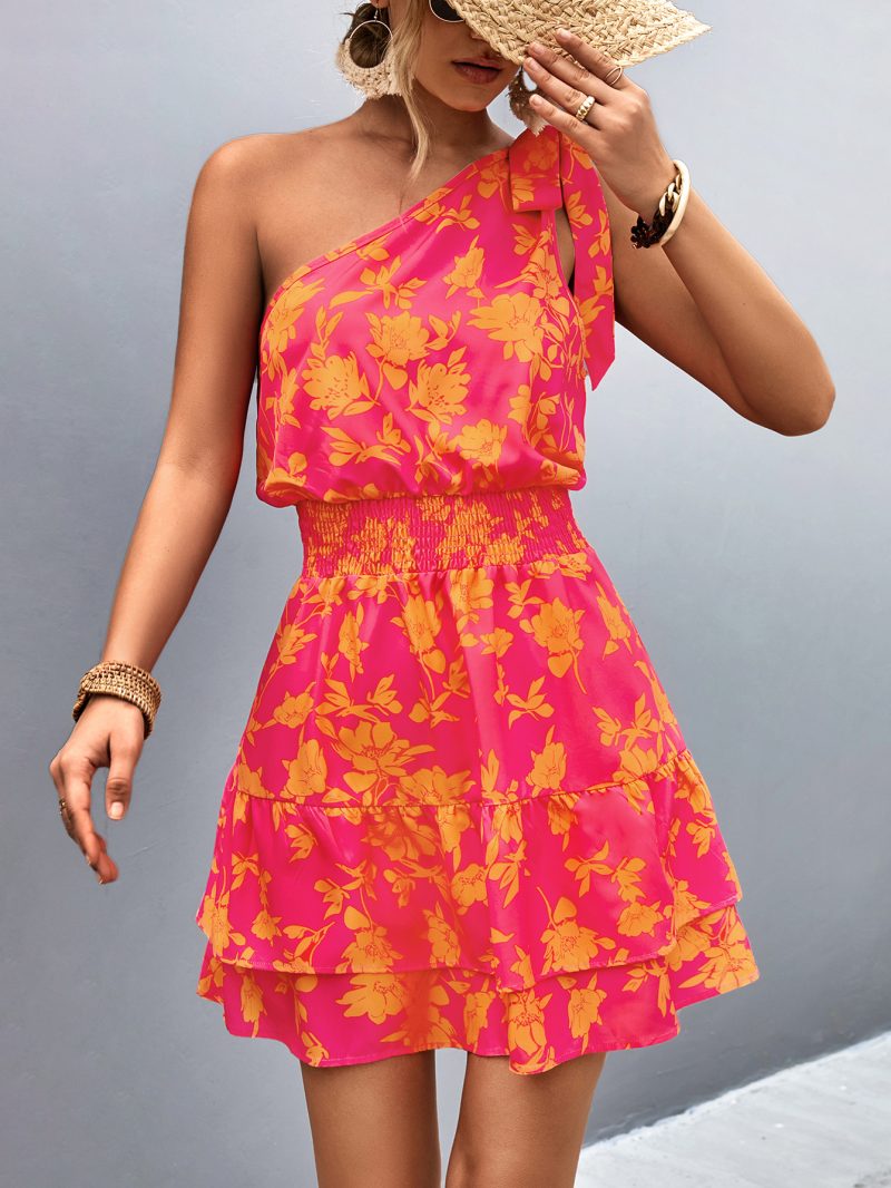 Women Clothing Sloping Shoulder Dress - Image 3