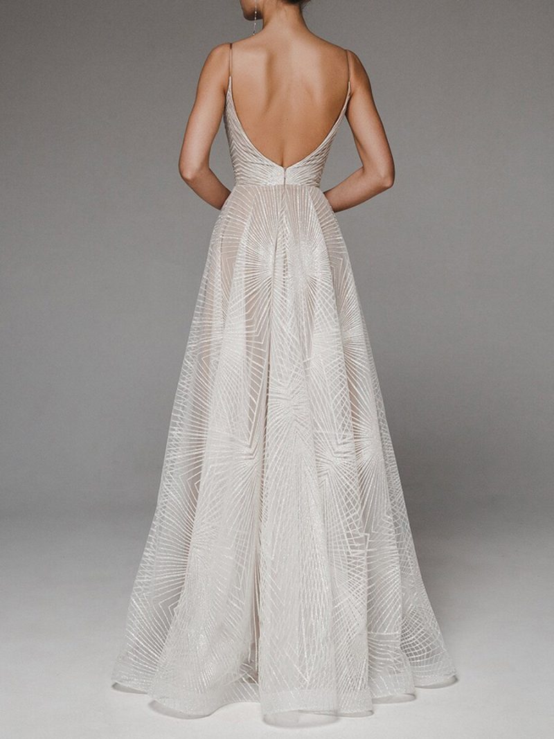 Spring Summer Women Clothing V Neck Maxi Dress Sexy Strap Embroidered Sleeveless Dress - Image 4