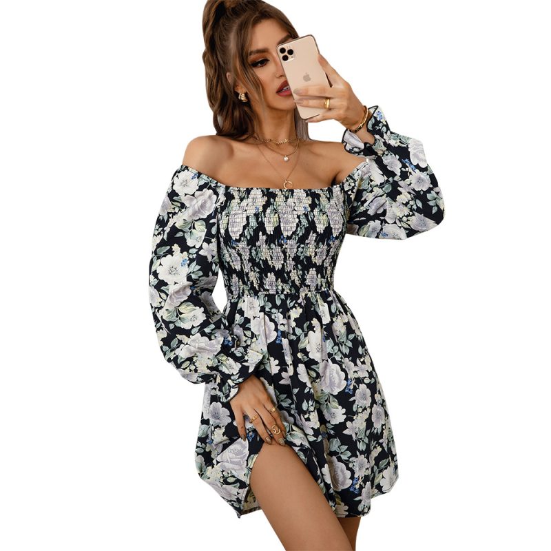 Floral Print French Collar Dress Spring Summer  for Women - Image 5