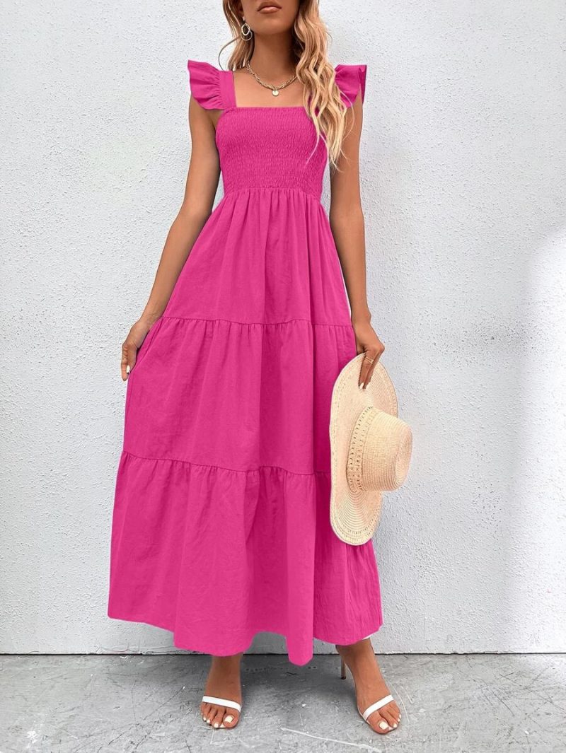 Women Summer Strap Ruffled Dress - Image 2