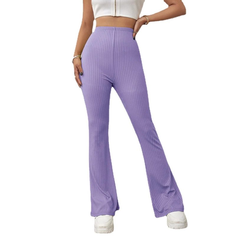 Autumn Winter High Waist Slimming Belt-Free Micro-Knit Women Casual Pants - Image 5