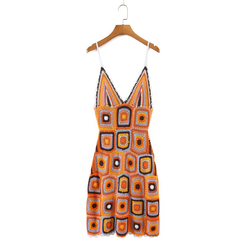 Summer Handmade Encryption Grandmother Plaid Dress