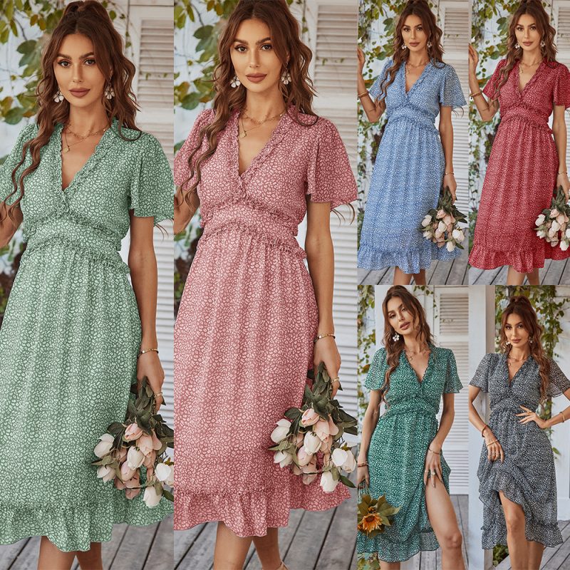 Sexy Dress Long  Summer Short Sleeve Elegant Large Swing - Image 5