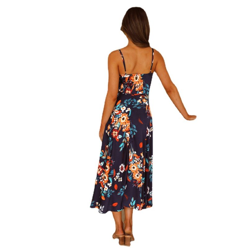 Sexy Floral Strap Dress Spring Summer Slim Printed Dress Women Clothing - Image 5