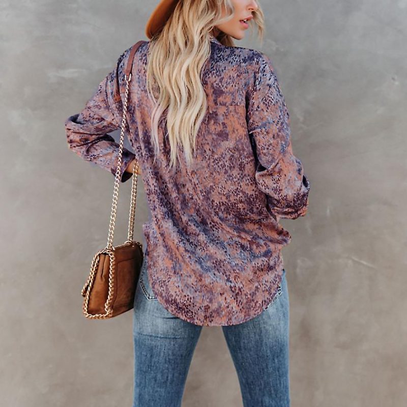 Autumn Winter Women Clothing Leopard Print Long Sleeve Pocket Cardigan Casual Shirt - Image 2