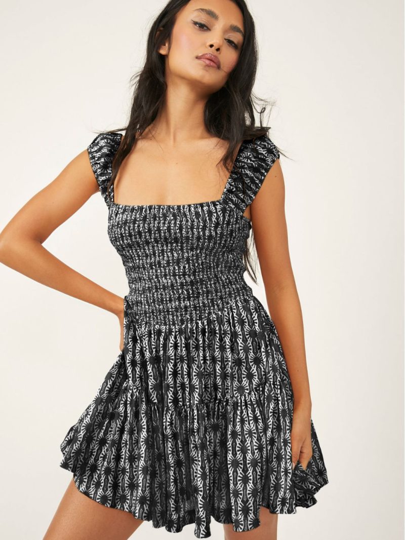 Floral Dress Women Summer Cami Dress Bohemian Pleated Dress - Image 4