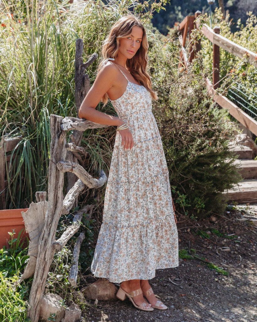 Women Clothing Summer Holiday Floral Strap Dress - Image 3
