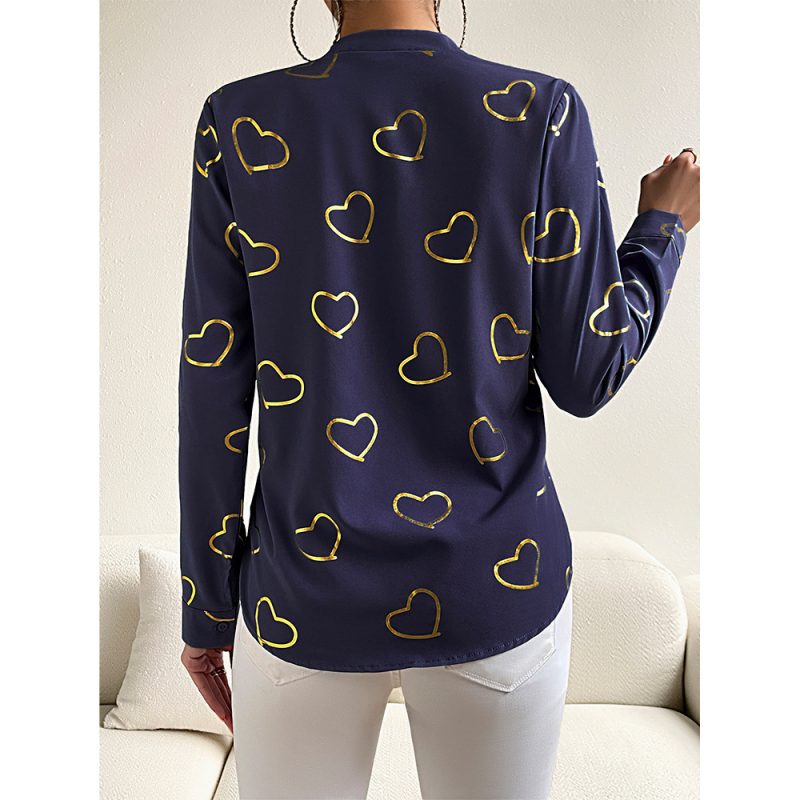 Printed Shirt Women Spring Summer Office Long Sleeved Top - Image 4