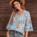 Southeast Asia Summer Loose V neck Office Bell Sleeve Lace Blouse Women Shirt
