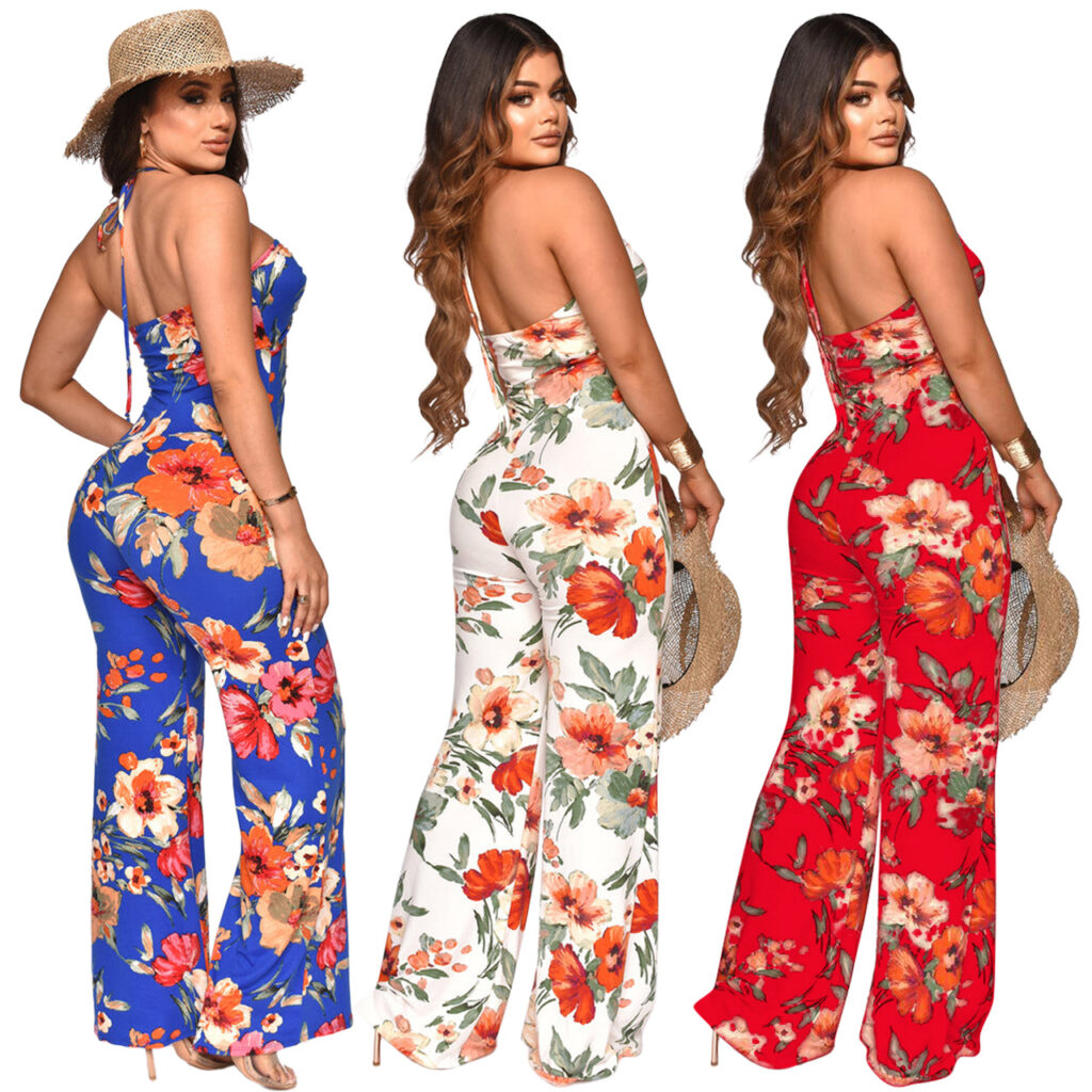 Women Clothing Spring Summer Beach Vacation Lace-up Sexy Hollow Out Cutout Jumpsuit - Image 5