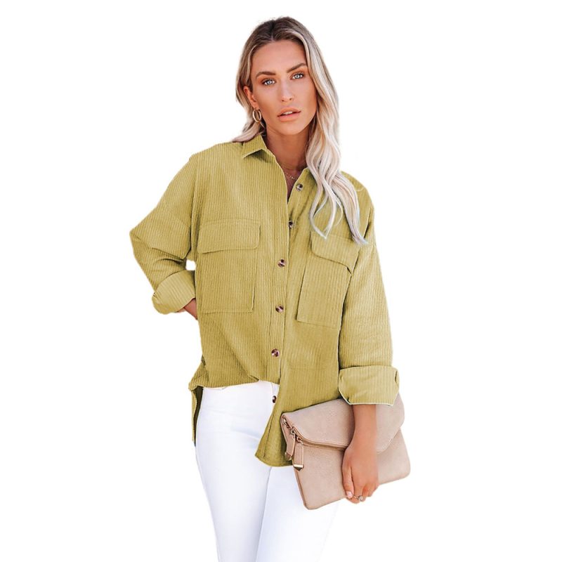 Autumn New Cotton Linen Shirt Women Solid Color Loose Single-Breasted Collared Long Sleeve Shirt - Image 5