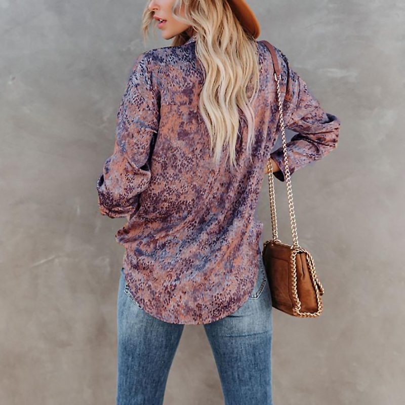 Autumn Winter Women Clothing Leopard Print Long Sleeve Pocket Cardigan Casual Shirt - Image 4