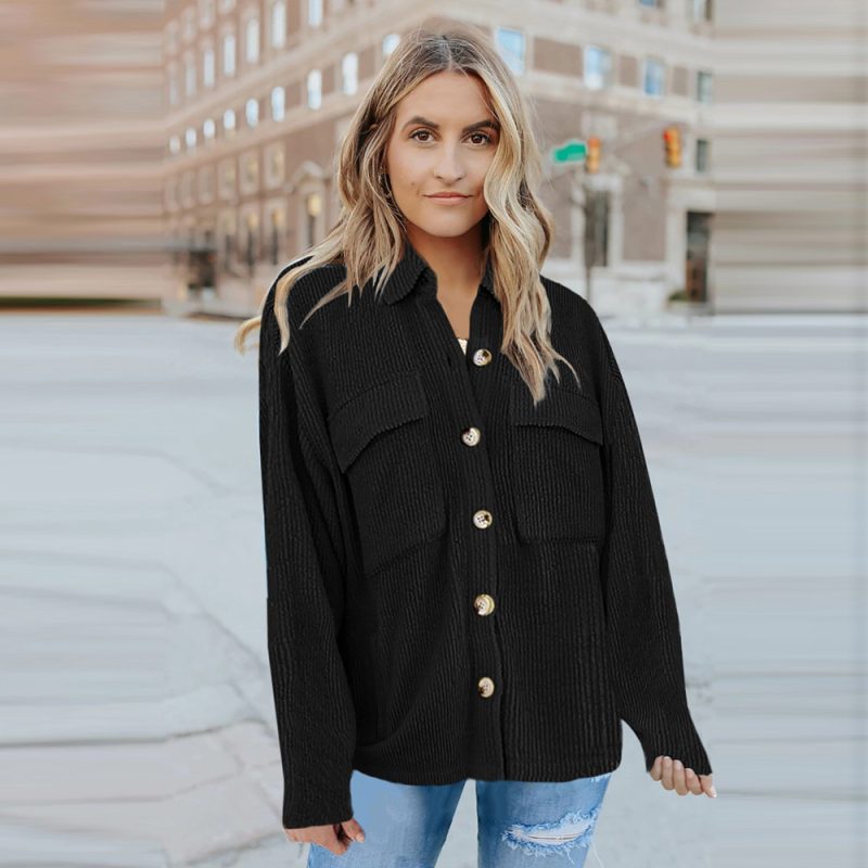Autumn New Cotton Linen Shirt Women Solid Color Loose Single-Breasted Collared Long Sleeve Shirt - Image 4