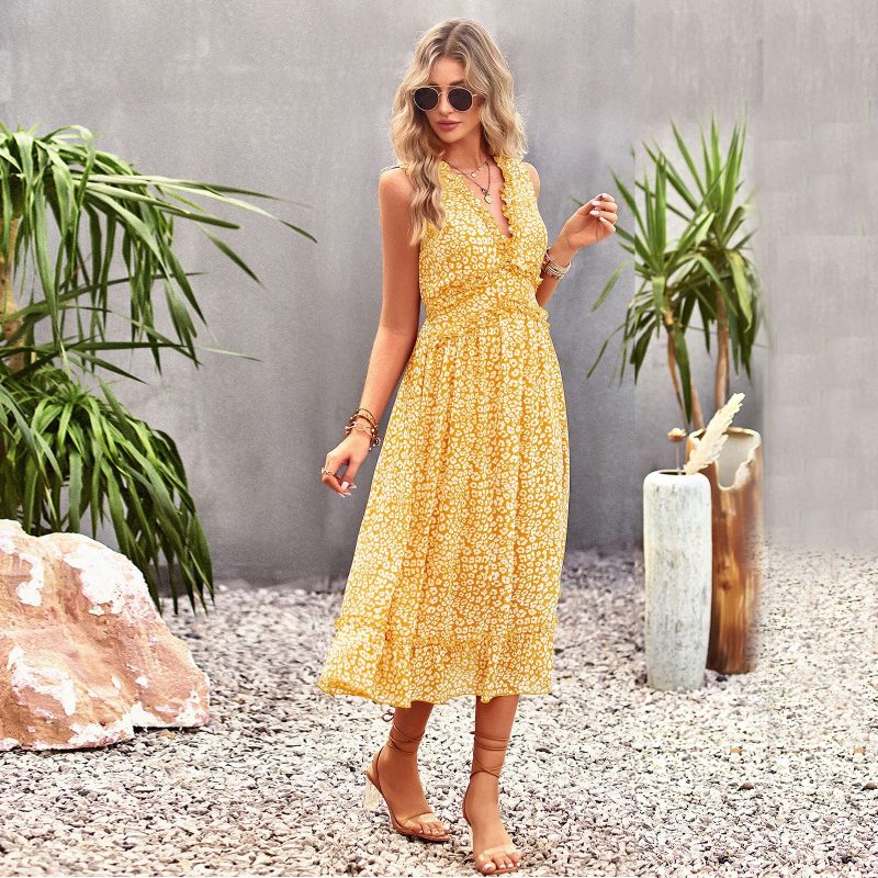 Elegant Casual Vacation Vest Dress Spring Summer Sexy Women Clothing - Image 3