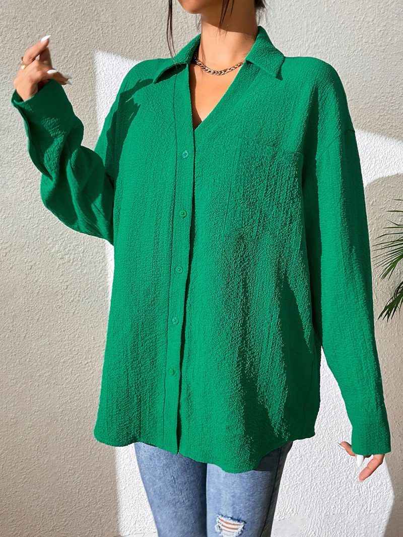 Women  Clothing Single Breasted Cardigan Shirt Casual Long Sleeve Shirt Women  Top - Image 3