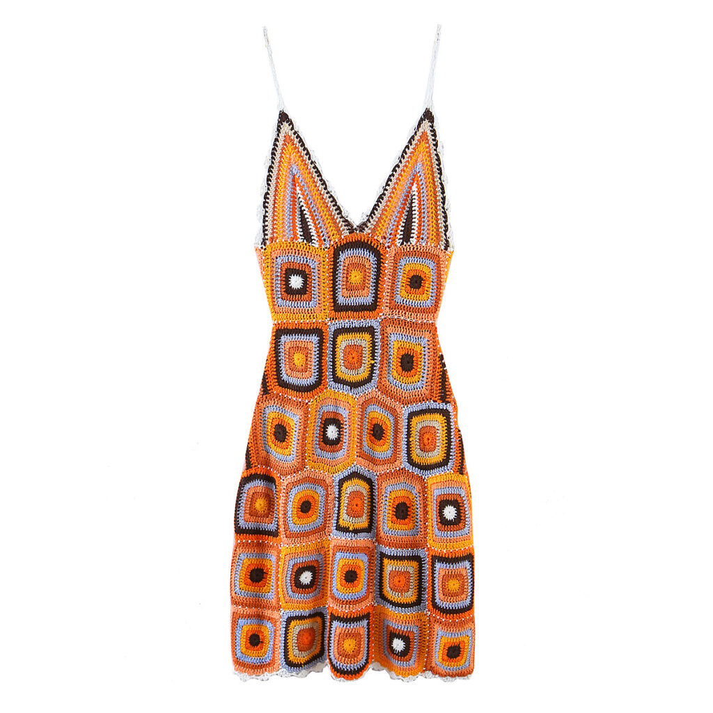 Summer Handmade Encryption Grandmother Plaid Dress - Image 2