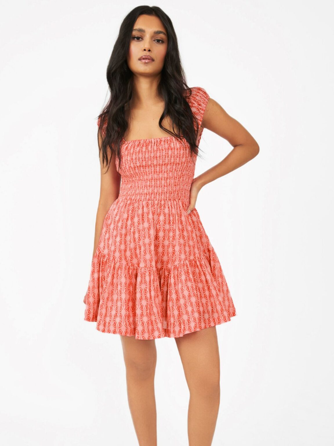 Floral Dress Women Summer Cami Dress Bohemian Pleated Dress - Image 3