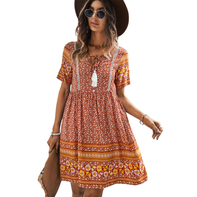 Self-Developed Designed Women Wear Printed Dress Summer Bohemian - Image 5