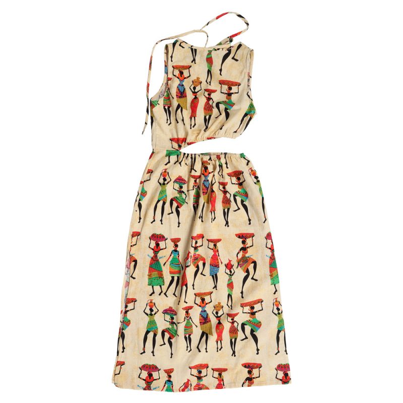 Women Clothing Sexy Bandeau Waist-Leaking Sleeveless Dress Women Slimming Casual  Summer Dress - Image 5