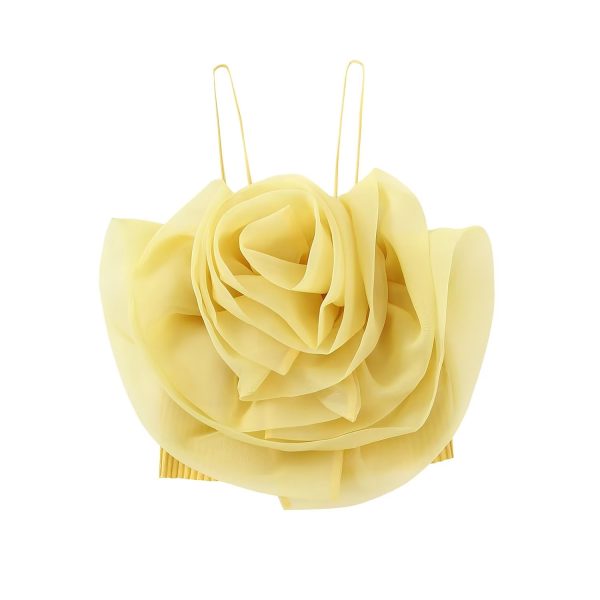 Autumn Sexy Three Dimensional Floral 3D Rose Decoration Wrapped Chest Strap Small Top Women - Image 2