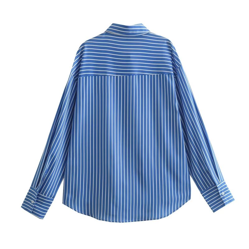 Early Spring Leaf Positioning Printed Shirt Single Breasted Top - Image 3