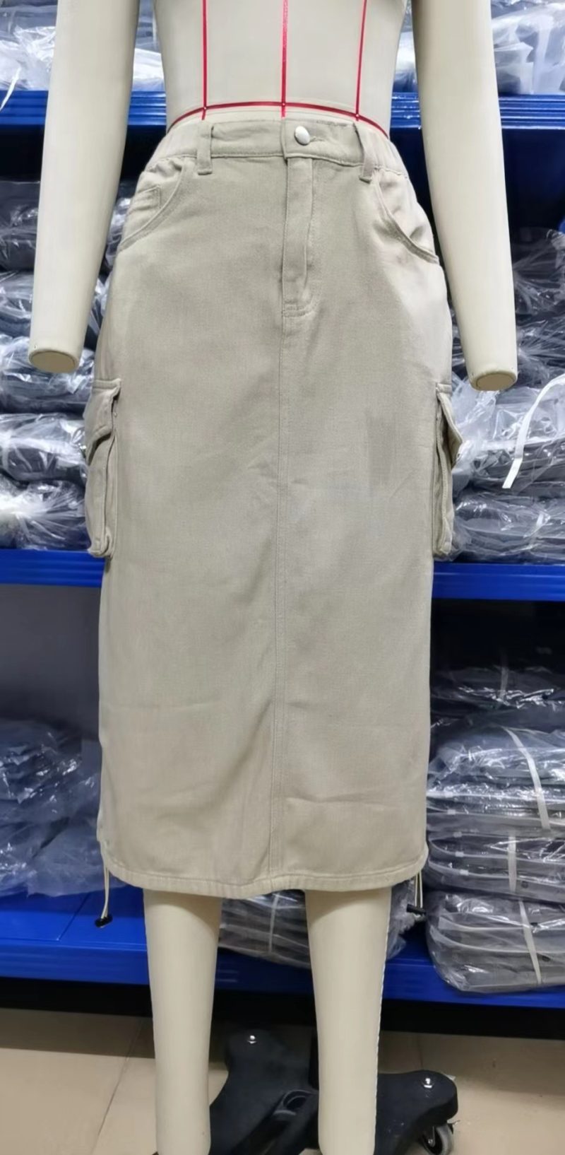 Women Clothing Denim Skirt Casual Mid Length Skirt - Image 5