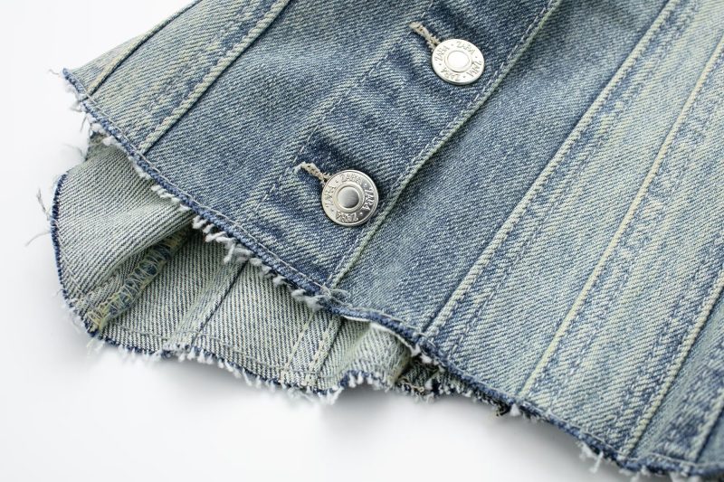 Early Autumn Women's Clothing Denim Corset Single Breasted Cropped Small Top - Image 10