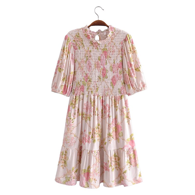 Chiffon Dress Loose New Women Printed Marathon Dress - Image 2