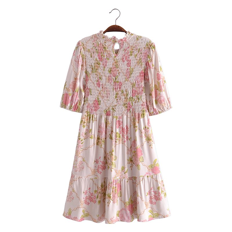 Chiffon Dress Loose New Women Printed Marathon Dress - Image 3