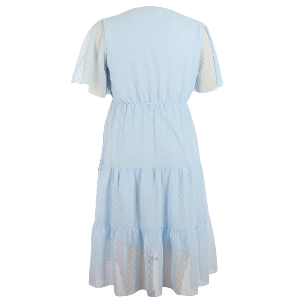 Plus Size Women Clothing Solid Color Casual Holiday Dress Chiffon Vacation Elegant Mid Length Dress - Image 3