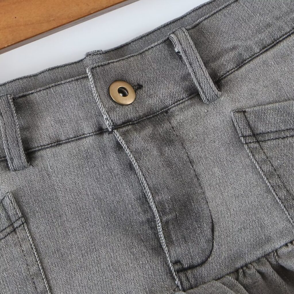 Summer Sexy High Waist Denim Skirt Retro Design Wooden Ear Puffy Cake A line Miniskirt - Image 6
