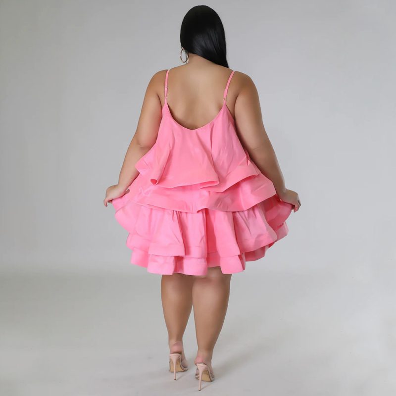 Women Clothes Sexy Sleeveless Ruffled Adjustable Shoulder Strap Dress Women - Image 2