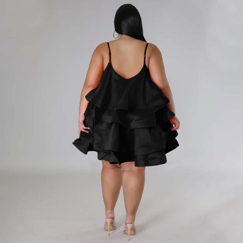 Women Clothes Sexy Sleeveless Ruffled Adjustable Shoulder Strap Dress Women - Image 6