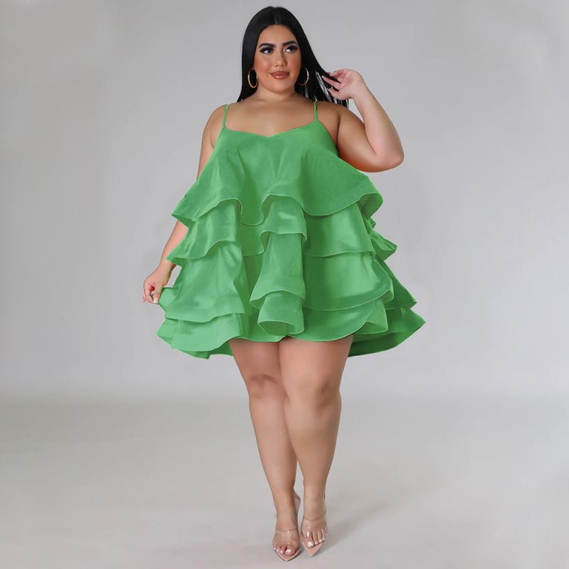 Women Clothes Sexy Sleeveless Ruffled Adjustable Shoulder Strap Dress Women - Image 7