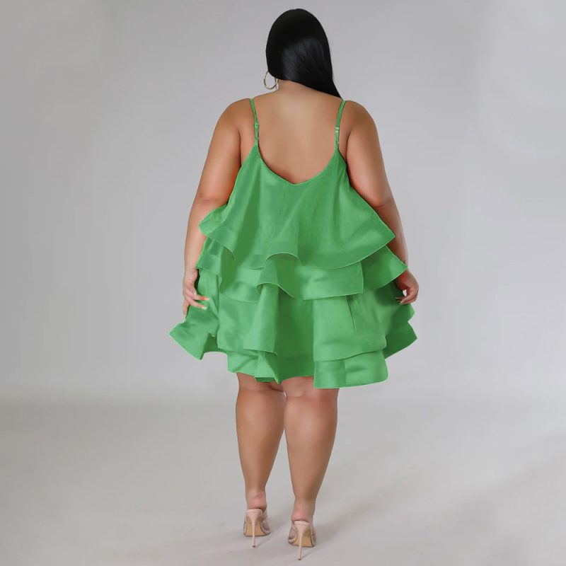 Women Clothes Sexy Sleeveless Ruffled Adjustable Shoulder Strap Dress Women - Image 8